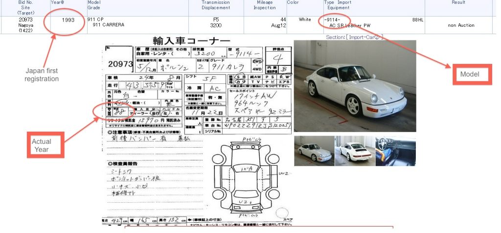 Japanese auction sheet verification